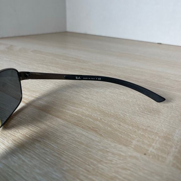 Ray-Ban RB3413 004 Sunglasses Silver Black FRAMES ONLY 59-18 3N Made in Italy - Picture 6 of 8